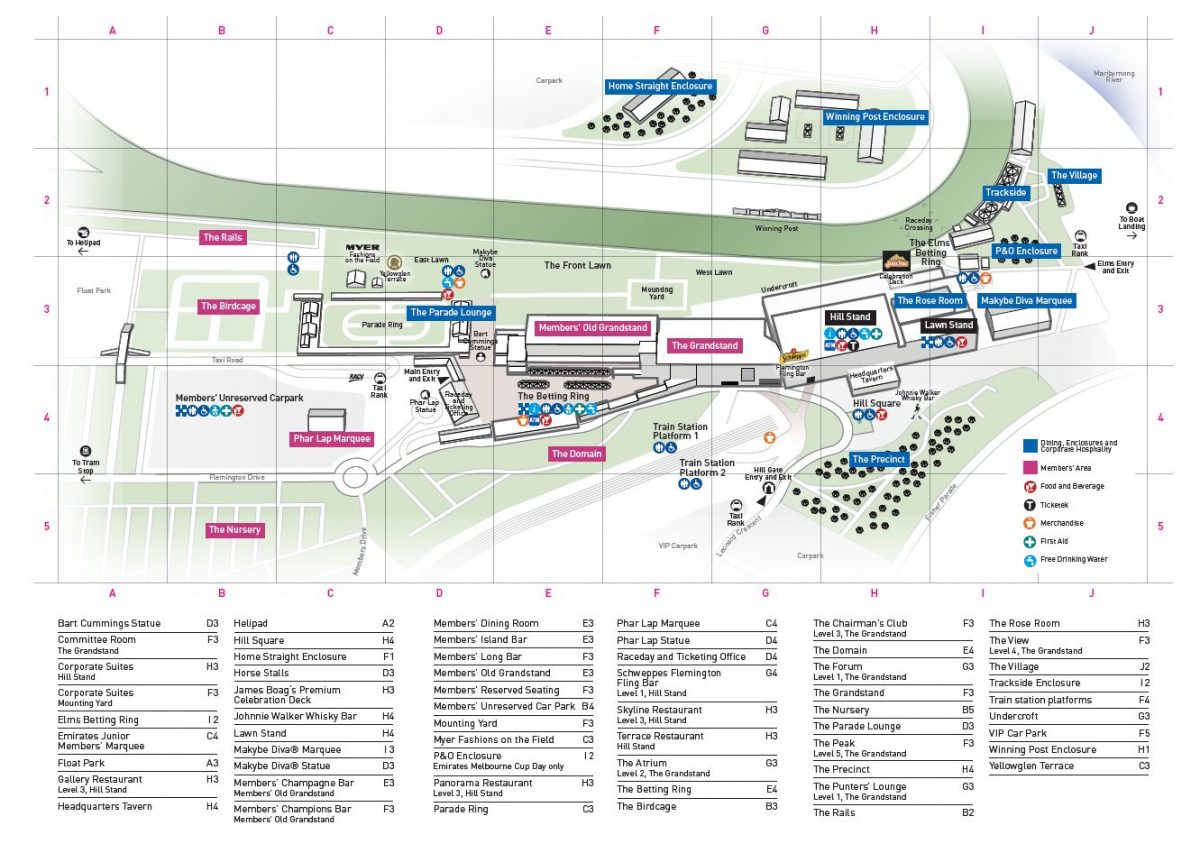 Flemington-Grandstand-Map-Melbourne-Cup | Aim Holidays